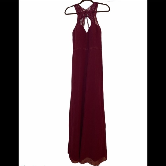 Hayley Paige Occasions Lace & Chiffon Halter Gown - Picture 4 of 8
